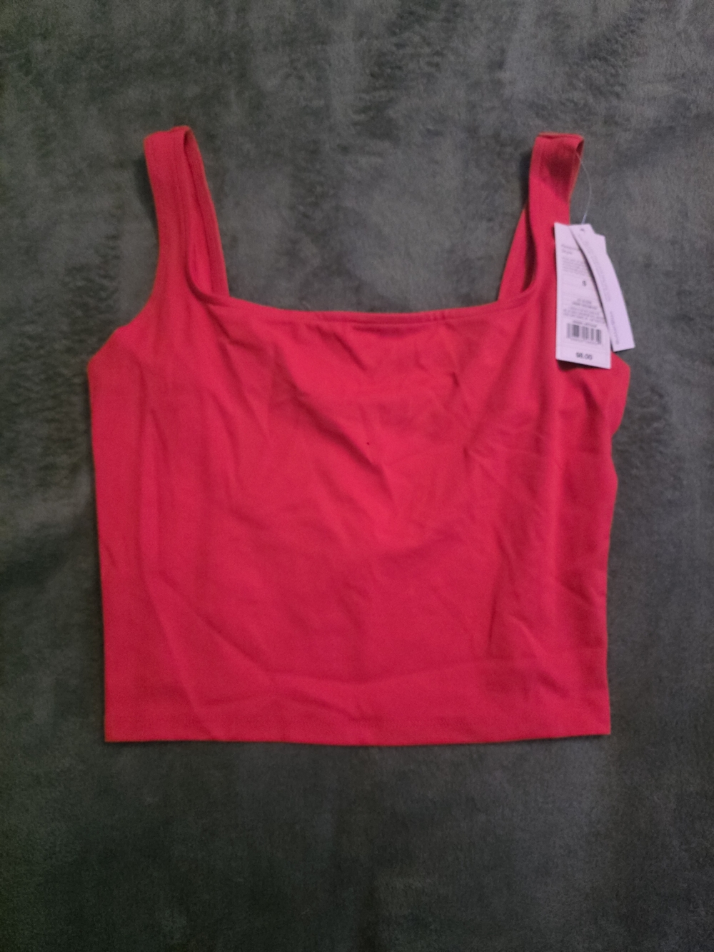 wild fable Square Neck Crop Tank Top in Red